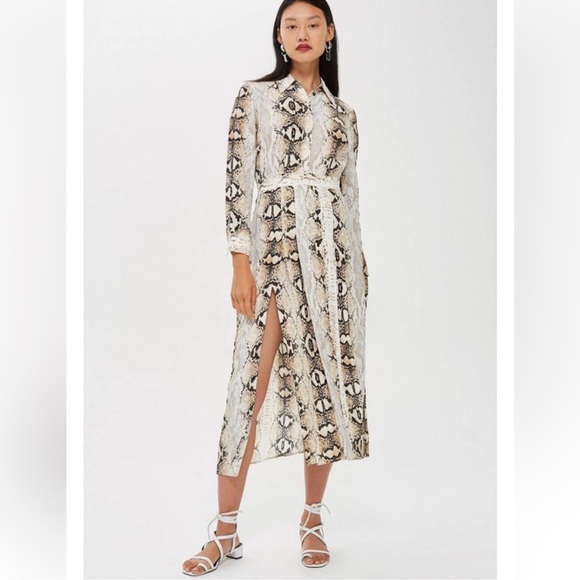 Topshop Dresses & Skirts - Topshop Midi Snakeskin Print Dress 12
